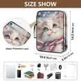 thumbnail image 3 of Haosy Accordion File Organizer Zipper Binder 500 Sheet 6-Tab Expanding File Folder Multi-Pocket 1.2 Inch 3 Ring White Cat with American Flag, 3 of 7