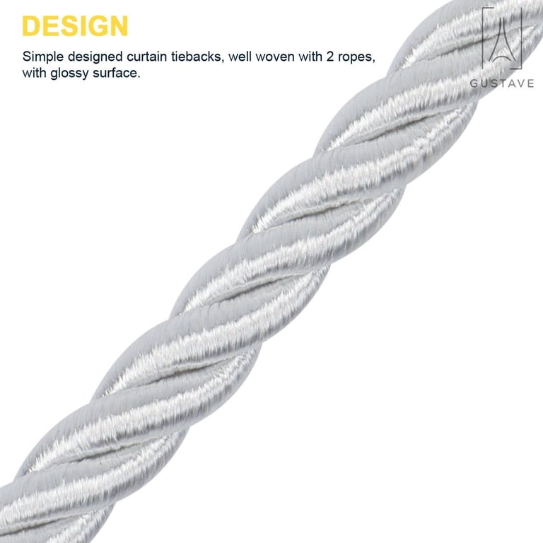 2-Pack White Curtain Tiebacks - Screw-in Curtain Holdbacks For Drapery