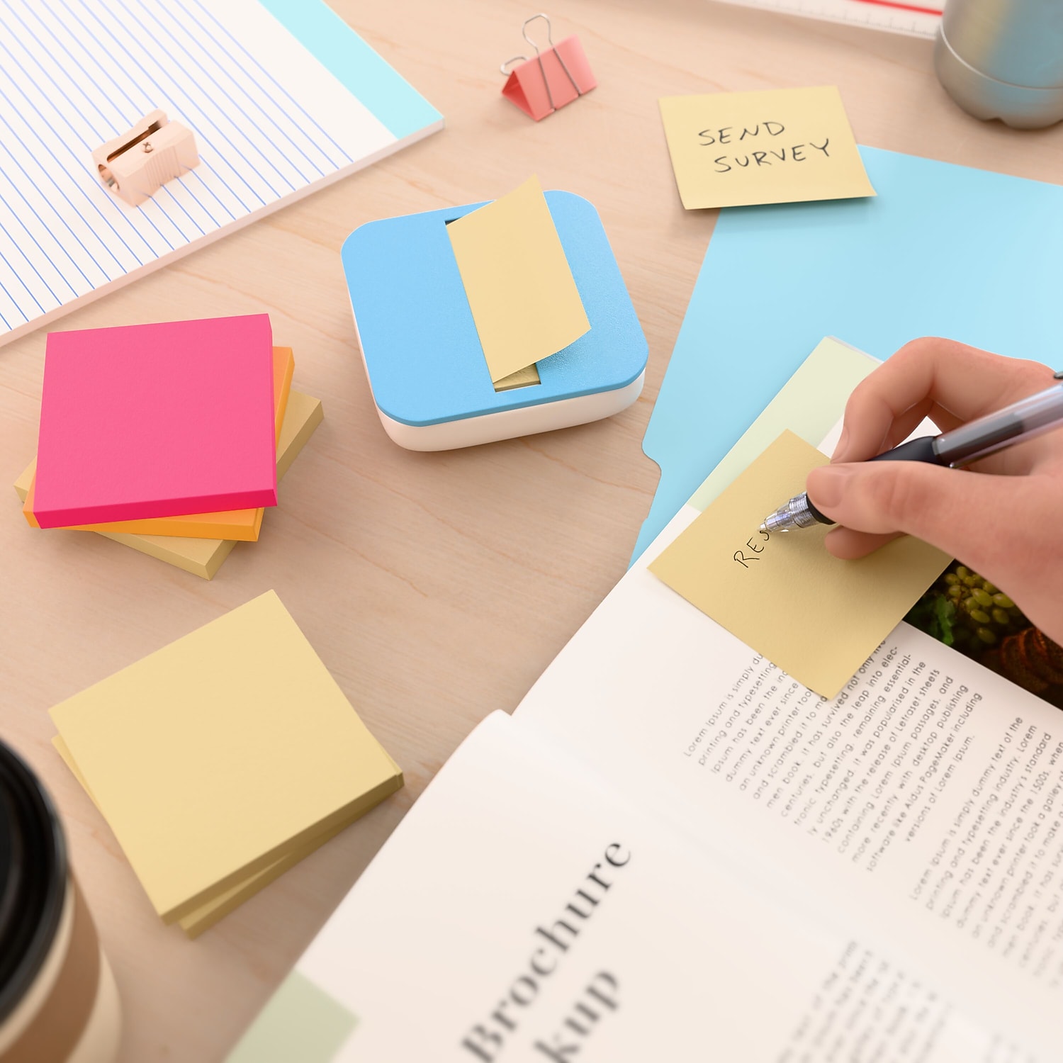 Staples Recycled Pop-up Sticky Notes 3" x 3" Sunshine Collection 100 Sheets/Pad 36 Pads/Pack