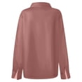 thumbnail image 4 of WTOBBY Women's Casual Long Sleeve Solid Color Button Down Shirt Blouse with Classic Collar, Regular Fit Top for Everyday Wear, Comfortable and Breathable Fabric for Spring Fall Season,Pink 2XL, 4 of 6
