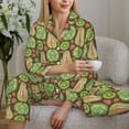 thumbnail image 6 of Honeii Fruits 1 print Women's Pajama Sets Long Sleeve Button Down Sleepwear Nightwear Soft Pjs Lounge Sets-X-Large, 6 of 7