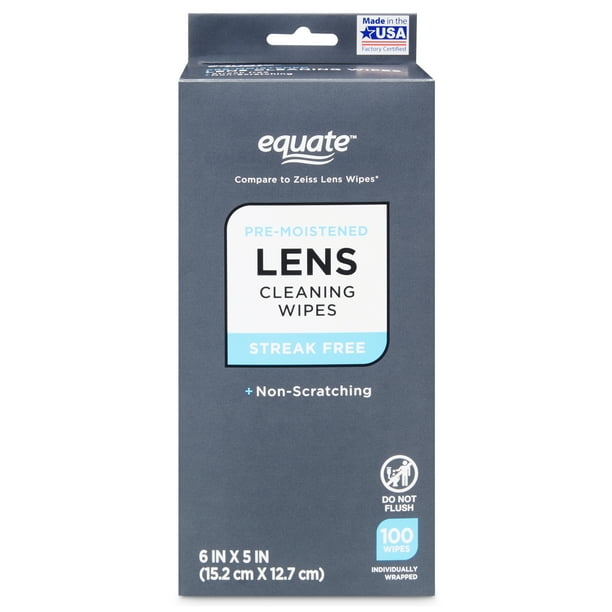 Equate PreMoistened Lens Cleaning Wipes, 100 Count
