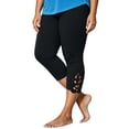 thumbnail image 2 of vzibsiv Women Capri Yoga Pants with Lace Trim Black High Waist Plus Size Pants for Work Size 3XL, 2 of 6