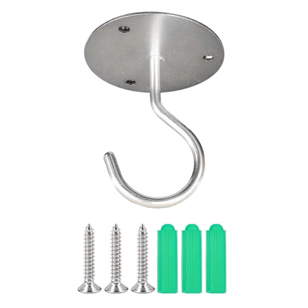 Wosthever Gancho de planta de hierro, lámpara de techo para el hogar montada en la pared de Color sólido recubierto portátil, soporte de estante para Almacenamiento y organización del hogar Plata Wosthever HA080729-02