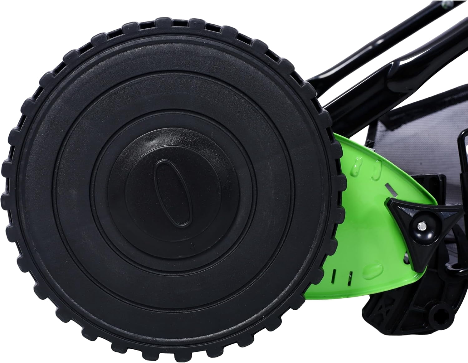 Acekid 16-Inch 5-Blade Push Reel Lawn Mower, 0.6"-1.8" Adjustable Cutting Height, Manual Grass Cutter with Catcher, Green