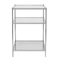 thumbnail image 3 of 27" Chrome Glass And Iron Rectangular Mirrored End Table With Shelf, 3 of 3