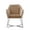 Fawn, variant on Origami Modern Geometric Fawn Tan Velvet Upholstery Stainless Steel Accent Chair