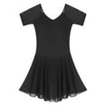 thumbnail image 5 of Zaldita Womens Ballet Dress Ballet Skirted Leotard Round Neck Short Sleeve Gymnastics Dancewear Black L, 5 of 7