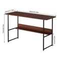 thumbnail image 4 of Queroig Study Computer Desk, Home Office Writing Small Desk, Bedroom Student Study Table, Style PC Table, Black Metal Frame, Brown, 4 of 9