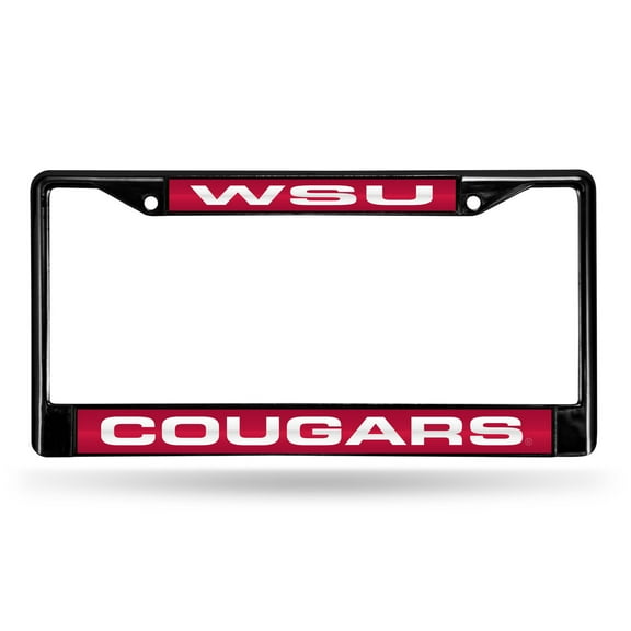 Washington Huskies NCAA Black Chrome Laser Cut License Plate Frame