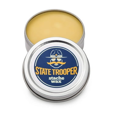 State Trooper Stache Wax - Mustache Wax (Medium Hold) with Natural Beeswax, Coconut Oil  Lanolin, Nourishes  Styles - Subtle Masculine Scent, Easy Application - 1 oz Tin for Daily Use  Travel