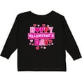 thumbnail image 3 of Inktastic Happy Valentine's Day with Hearts Boys or Girls Long Sleeve Toddler T-Shirt, 3 of 5