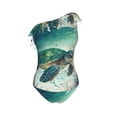 thumbnail image 5 of Wukai Watercolor Turtle1 Chic One Shoulder Swimwear with Ruffle Design and Tummy Control Skirt: Fashionable, Supportive, Comfortable for Beach-XX-Large, 5 of 7