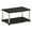 Black, variant on Pemberly Row Turn-N-Tube 2-Tier Elevated TV Stands in Stainless Steel Tubes