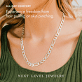 thumbnail image 5 of 925 Sterling Silver 8.5MM Figaro Link Chain Necklaces, Solid 925 Italy, Next Level Jewelry, 5 of 9