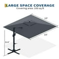thumbnail image 6 of Danolapsi 10' x 10' Extra Large Square Cantilever Umbrella - UV Protection, Adjustable Tilt, Sturdy Base, Weather-Resistant Fabric，Easy Assembly, 6 of 6