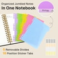 Behome Lined Spiral Notebook,6”x8” College Ruled Notebook with 16 Tabs ...