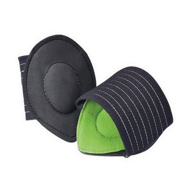 Soporte de arco para fascitis plantar para pies planos y doloridos, espolones en el talón, arcos caídos y alivio del dolor de pies, 2 almohadillas de gel (verde)