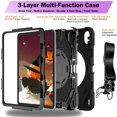 thumbnail image 4 of Dteck for iPad Air 11 inch 7th (M3) 2025 / 6th (M2) 2024, Heavy Duty Shockproof Protective Case Stand and Hand/Shoulder Strap for iPad Air 6th Generation Cover with Pen Holder, Black, 4 of 11
