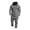 Grey, variant on Blekii Men's Romper Jumpsuit, Hooded Sweatshirt Style One-Piece, Solid Color Casual Overalls, Unique Fashion Statement Piece, Comfortable Yet Stylish Outfit, Trendy Loungewear for Men, Blue L