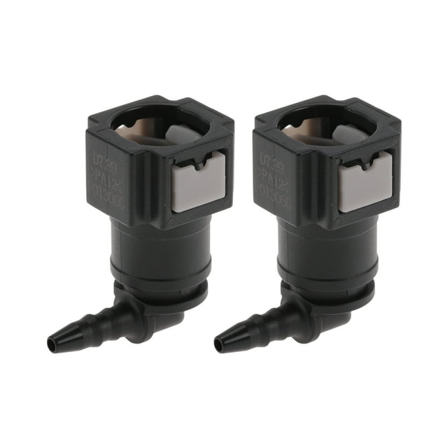 Conector rápido de línea de combustible de 1/8" para manguera ID para conector macho de 5/16" SAE hembra a barbado adaptador rápido de 90 grados accesorios de sellado plástico negro gris 2 piezas