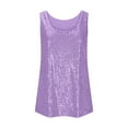 thumbnail image 6 of ZQGJB Plus Size Womens Summer Fashion Sequin Tops Loose Fit Casual Scoop Neck Sequin Sparkle Shimmer Sleeveless Tanks Tops Blouses Pink#02 XXXXXL, 6 of 6