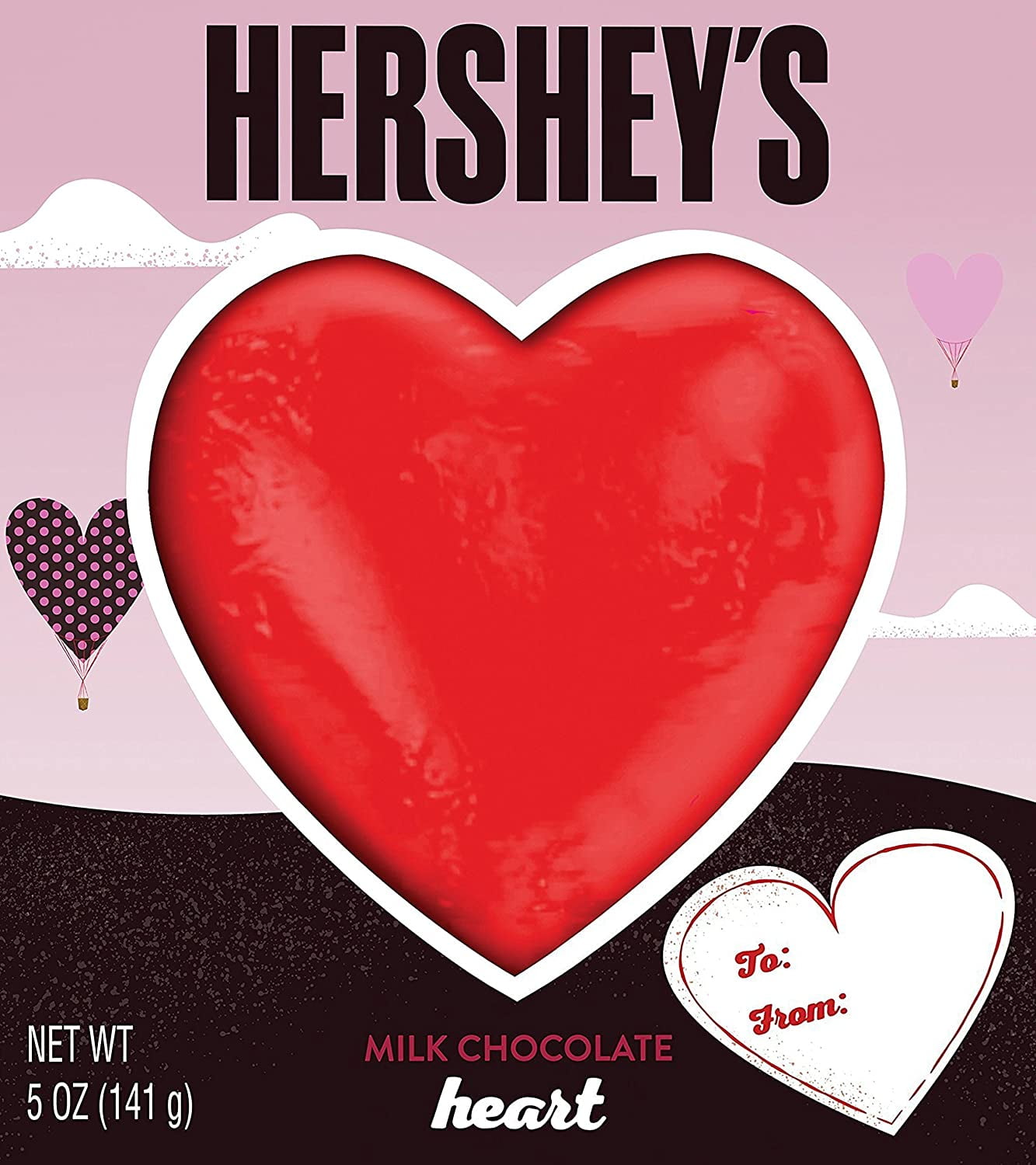 HERSHEYS Heart Shaped Chocolate, Solid Milk Chocolate Candy n