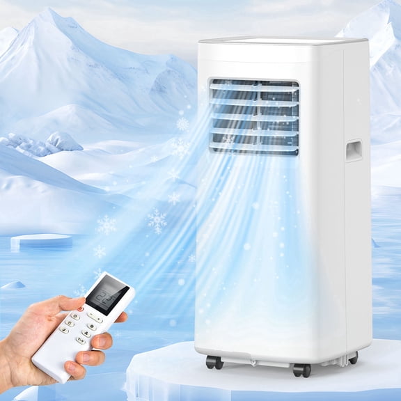 Frostorm 8500 BTU Portable Air Conditioners, 4 In1 Air Conditioner with Remote Control,Portable AC Cooling Range up to 360 Sq.ft, Windows Kit,Brush,White