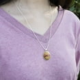 thumbnail image 2 of Palamino Horses Running Border Pattern 1" Pendant with Sterling Silver Plated Chain, 2 of 4
