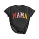 thumbnail image 1 of Camiseta de mujer Penkiiy Mama Carta impresa T-shirt Día de la Madre Tops de manga corta XL Negro, 1 of 5