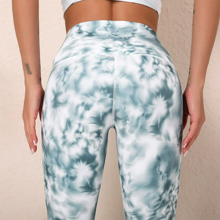 Bigersell Curvy Yoga Pants for Women Yoga Full Length Pants Womens High  Waist Sports Tie-Dye Print Workout Bottom Yoga Pants Tight Leggings Pull on