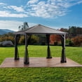 thumbnail image 3 of Afuera Living Gazebo Extérieur Moderne en Aluminium avec Toit Rigide 10 Pieds x 10 Pieds Noir, 3 of 13
