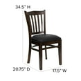 thumbnail image 6 of Flash Furniture HERCULES Series Vertical Slat Back Walnut Wood Restaurant Chair - Black Vinyl Seat, 6 of 12