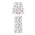 thumbnail image 3 of Tnhcen Two-Piece Female Nightdress Set with Breast Pads Long Sleeve Adorable Pajamas and Relaxing Homewear​ M-3XL, 3 of 4