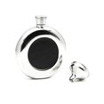 thumbnail image 2 of iSavage Flacon Rond Classique 5oz et Miroir en Cuir Noir Fini avec Entonnoir Acier Inoxydable 18/8-YM117, 2 of 4