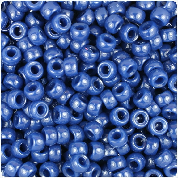 BeadTin Navy Blue Opaque 6.5mm Mini Barrel Pony Beads (1000pcs)