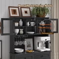 thumbnail image 5 of AHB 13 Gallon Tilt Out Trash Cabinet with Pantry Storage, Freestanding Kitchen Storage Organizer with Shelves, 39"L x 13.35"W x 72"H, Black, 5 of 10
