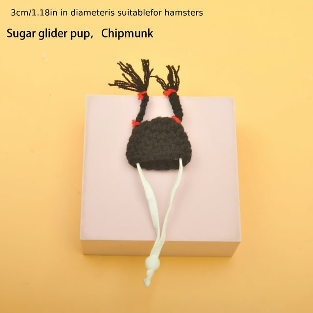 LEEYNEER Hand-Knitted Mini Animal Hats for Small Pets - Winter Warmth with Bunny Ears Santa Flower & More - Soft Polyester Reptile Lizard Hamster Mouse Snake Bearded Dragon Headgear Cu