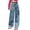 Blue, variant on KVPLBQFD Girls Straight Leg Jeans Star Applique Distressed Jeans for Kids High Waist Baggy Denim Pants Teens Y2k Casual Loose Trousers