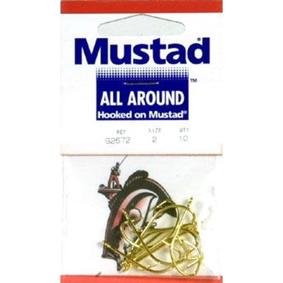 Mustad Beak Hook Gold Size 2 10Pack - BEML31