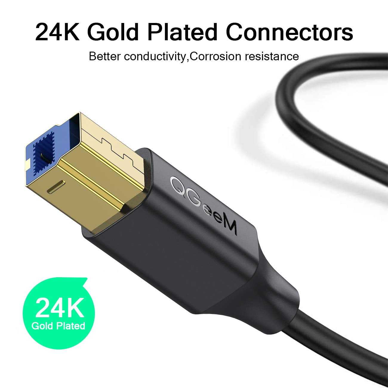 Buy USB 3.0 Cable 3FT, QGeeM Superspeed USB 3.0 Cable A Male to B Male