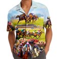 thumbnail image 5 of Funny Cowboy Horse Racing Hawaiian Shirt for Men Button Down Shirt Men Horse Gifts Men's Casual Button-down Shirts Mens TO1, 5 of 7