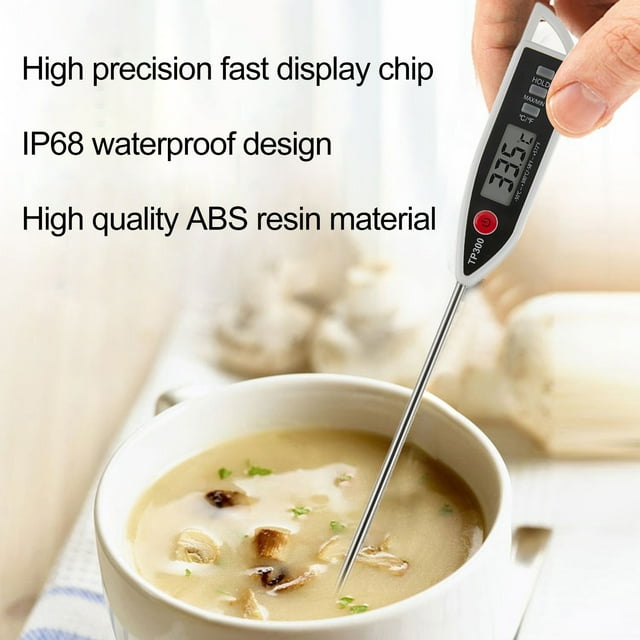 YAOMOBB Baking Thermometer TP300 Kitchen Gadgets Waterproof Accurate Instant Read LCD Display Long Probe