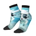 thumbnail image 3 of Salouo Swimming Cat Goggles Pattern Unisex Middle Tube Socks,Middle-Finger Knee High Socks Over The Calf Tube Stocking Crew Stockings for Women and Men Tube Socks, 3 of 8
