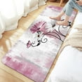 thumbnail image 3 of Rustic Farmhouse Bath Mat, Farm Pink Daisy Floral Flowers Butterfly Country Wooden Bath Rug for Bathroom, Grey White Bath Mat Soft Non Slip Bath Rugs, 16X48IN, 3 of 5
