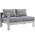 thumbnail image 2 of Modway Shore 6 Piece Outdoor Patio Aluminum Sectional Sofa Set in Silver Navy, 2 of 8
