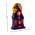 thumbnail image 4 of Light Up Halloween House Tabletop Decor, LED Spooky Resin House with Witch Ghost Pumpkin Scene, Glowing Decoration for Mantel Shelf Party, 4 of 6