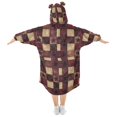 thumbnail image 2 of FORMRS Wearable Blanket Hoodie with Sleeves for Kids Cozy Flannel Sweatshirt, Star Spangled Squares, 2 of 7