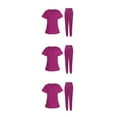 thumbnail image 2 of maskred Ensemble de Vêtements Médicaux pour Femmes Col en V Lavable en Machine Manches Courtes Costume Confortable Rose Rouge P 3Ensemble, 2 of 6