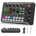 thumbnail image 1 of F998 Live Sound Card Audio Mixer Podcast, Voice Changer for Sound Effects Board for Microphone Karaoke, 1 of 5